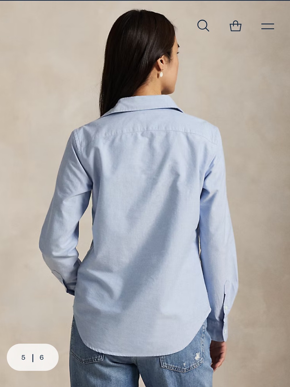 Ralph Lauren Blue Slim Fit Oxford Shirt - Picture 6 of 12